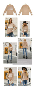 WOMEN S CREWNECK LETTER KNITWEAR PULLOVER WOMEN S SWEATER