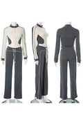 ZIP UP FITTED SHIRT AND PANTS SET