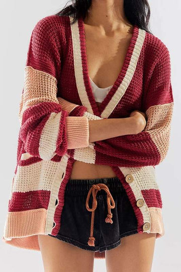 COZY STRIPED CARDIGAN