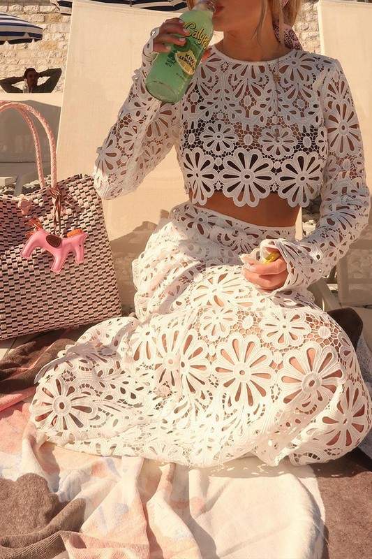 FLORAL LACE TWO PIECE SET