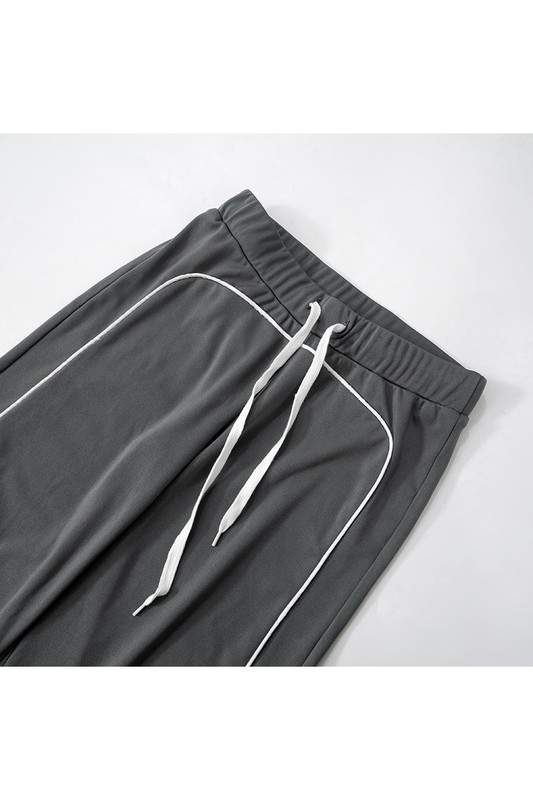 ZIP UP FITTED SHIRT AND PANTS SET