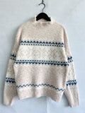 CHRISTMAS KNITWEAR  HALF TURTLENECK CHENILLE SNOWFLAKE SWEATER