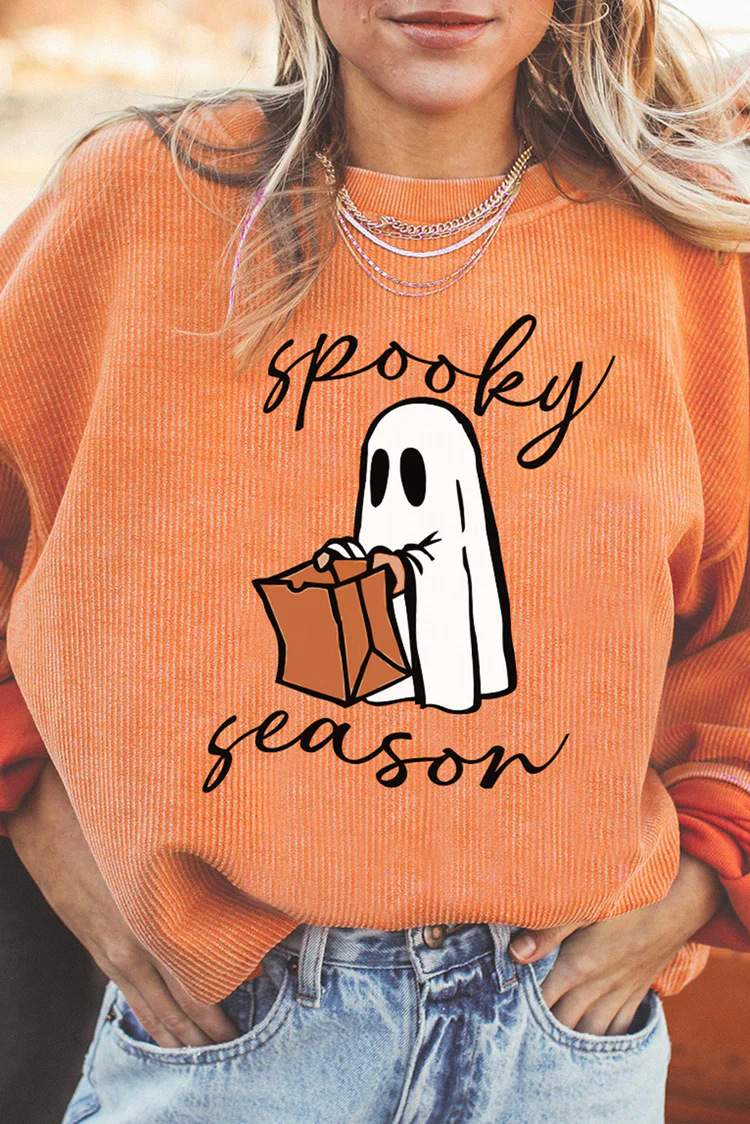 HALLOWEEN PUMPKIN HEAD SWEATSHIRT  LOOSE ROUND NECK PULLOVER