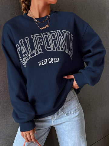 LETTER GRAPHIC DROP SHOULDER SWEATSHIRT