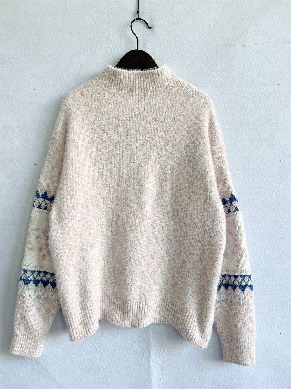 CHRISTMAS KNITWEAR  HALF TURTLENECK CHENILLE SNOWFLAKE SWEATER