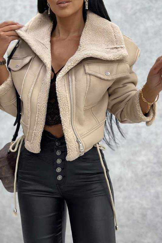 SHEARLING LINED AVIATOR JACKET