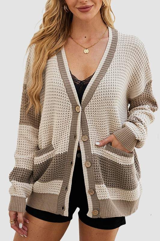 COZY STRIPED CARDIGAN