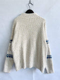 CHRISTMAS KNITWEAR  HALF TURTLENECK CHENILLE SNOWFLAKE SWEATER