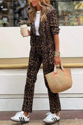 LEOPARD PRINT BLAZER AND PANT SET