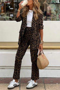 LEOPARD PRINT BLAZER AND PANT SET