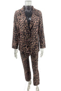 LEOPARD PRINT BLAZER AND PANT SET