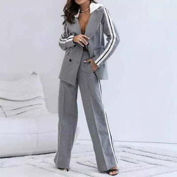 LEISURE HOODED TWO PIECE SUIT JACKET