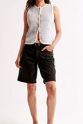 BUTTON FRONT SLEEVELESS KNIT VEST