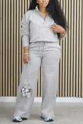 HALF ZIP PULLOVER SWEATSHIRT AND SWEATPANTS SET