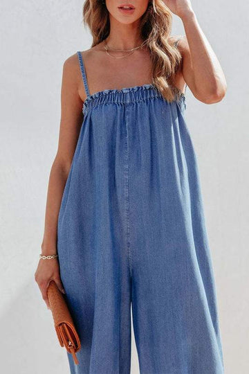 SPAGHETTI STRAPS LOOSE JUMPSUIT