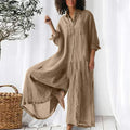 WAL MART  COTTON LINEN SHIRT JUMPSUIT FOR WOMEN