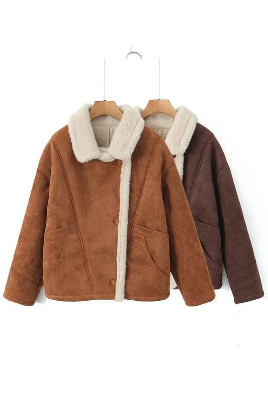 OVERSIZED SHEARLING LINED JACKET