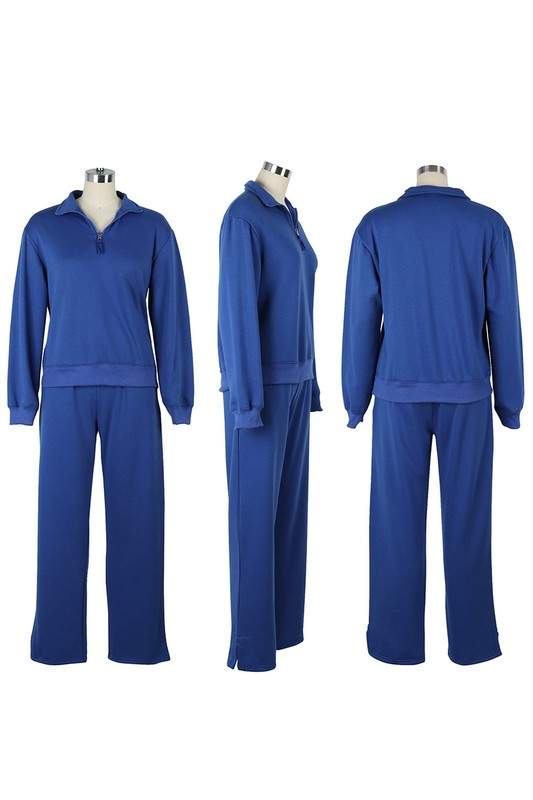 HALF ZIP PULLOVER SWEATSHIRT AND SWEATPANTS SET