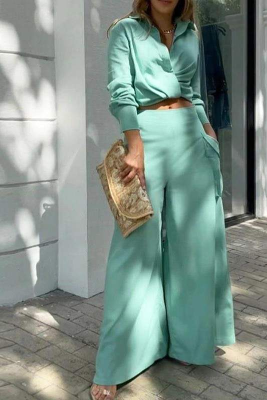 ELEGANT WIDE LEG TWO PIECE SET