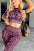 LEOPARD PRINT KNITTED SHIRT AND TIGHTS SET