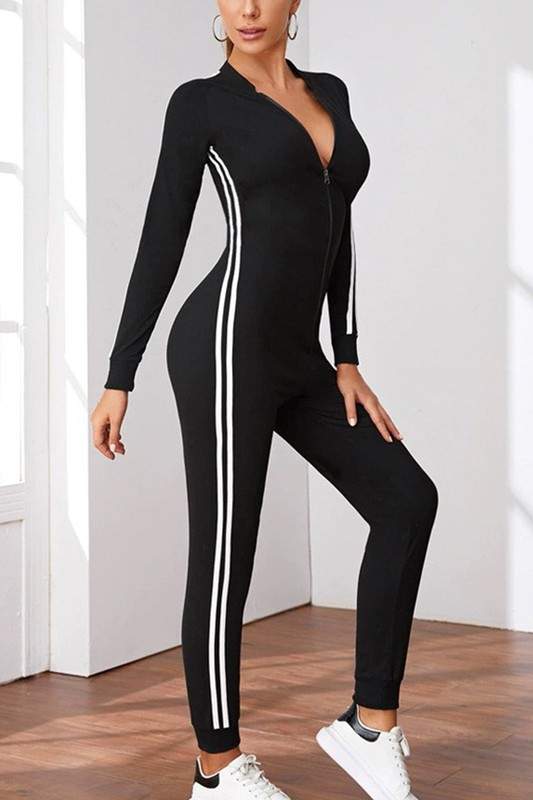 ZIP UP FITTED JUMPSUIT