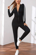 ZIP UP FITTED JUMPSUIT