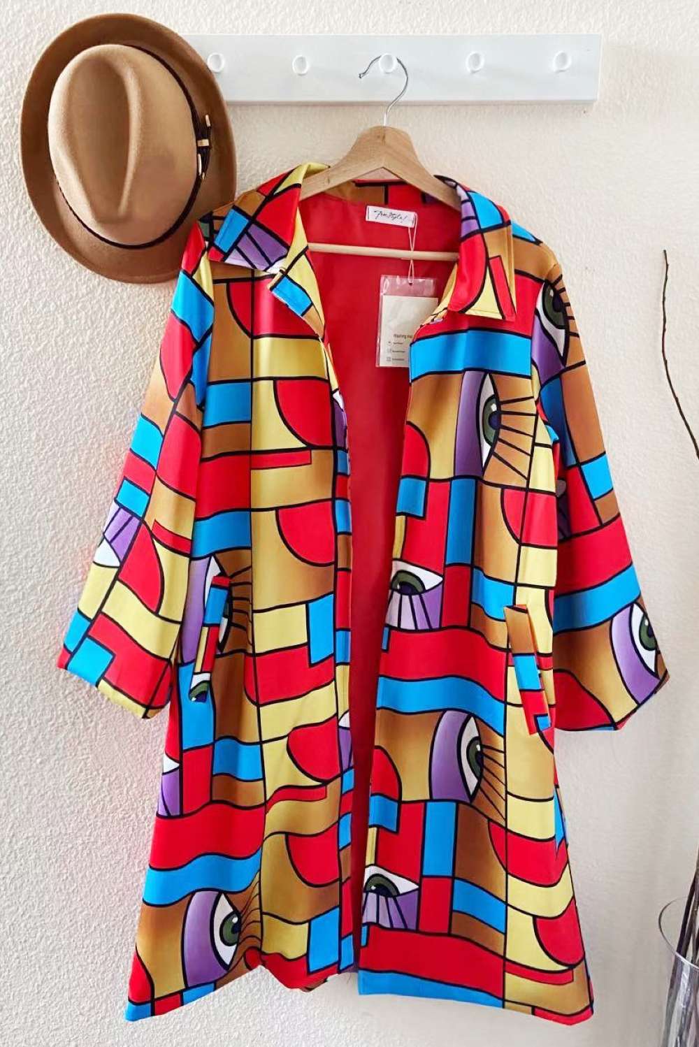 womens color block coat