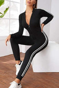 ZIP UP FITTED JUMPSUIT