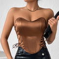  SEXY SPICE GIRL LACE UP  CHEST WRAP STREET BACKLESS FISHBONE WAIST 