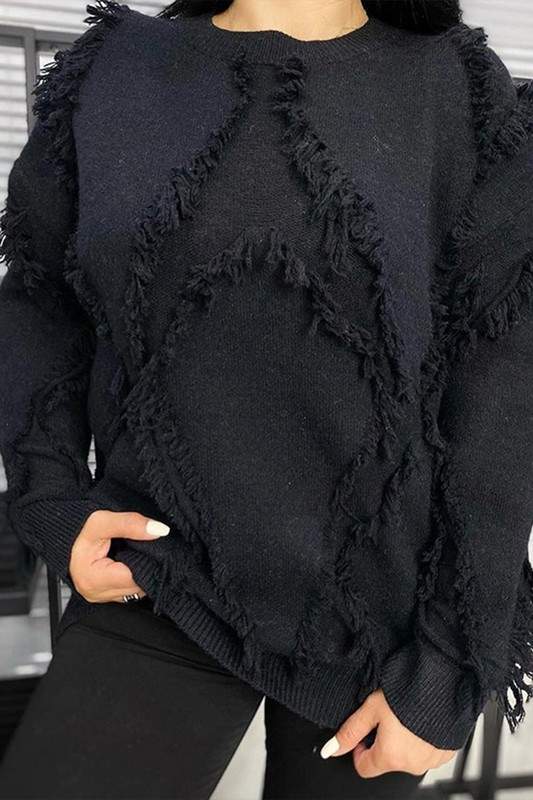 OVERSIZED FRINGE KNIT SWEATER