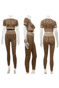 LEOPARD PRINT KNITTED SHIRT AND TIGHTS SET