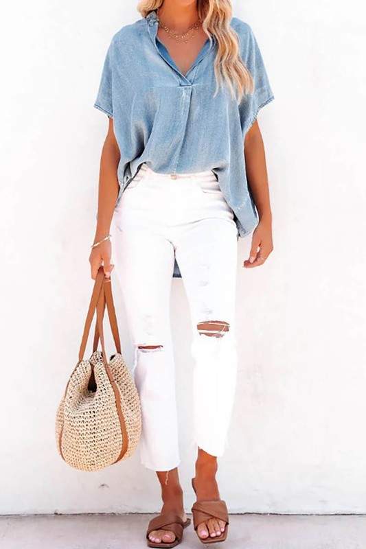 OVERSIZE DENIM BLOUSE