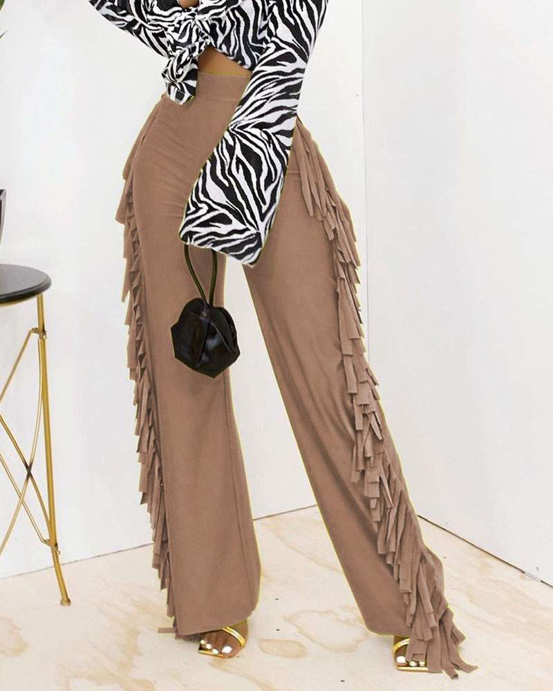 NEW Tassel Detail Wide Leg Pants