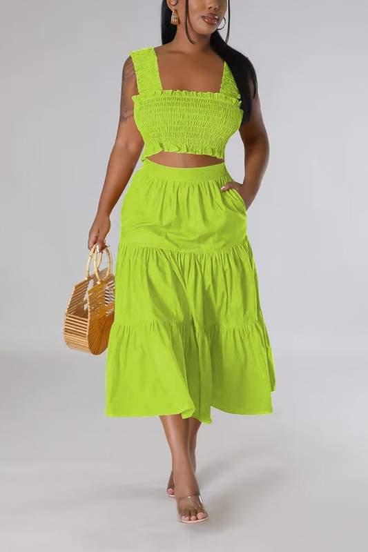 RUFFLES MIDI SKIRT SET