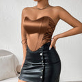  SEXY SPICE GIRL LACE UP  CHEST WRAP STREET BACKLESS FISHBONE WAIST 