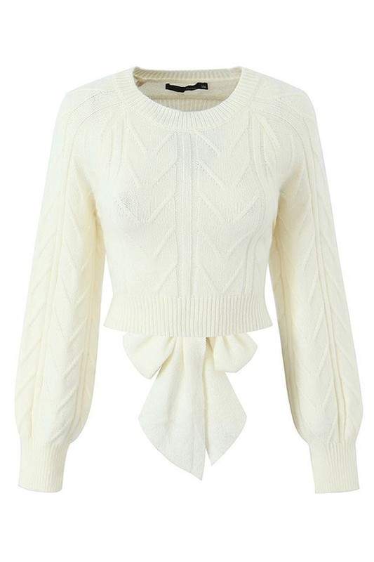 CABLE KNIT CROPPED SWEATER