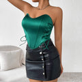  SEXY SPICE GIRL LACE UP  CHEST WRAP STREET BACKLESS FISHBONE WAIST 