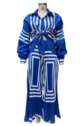 STRIPED WIDE LEG TWO PIECE SET