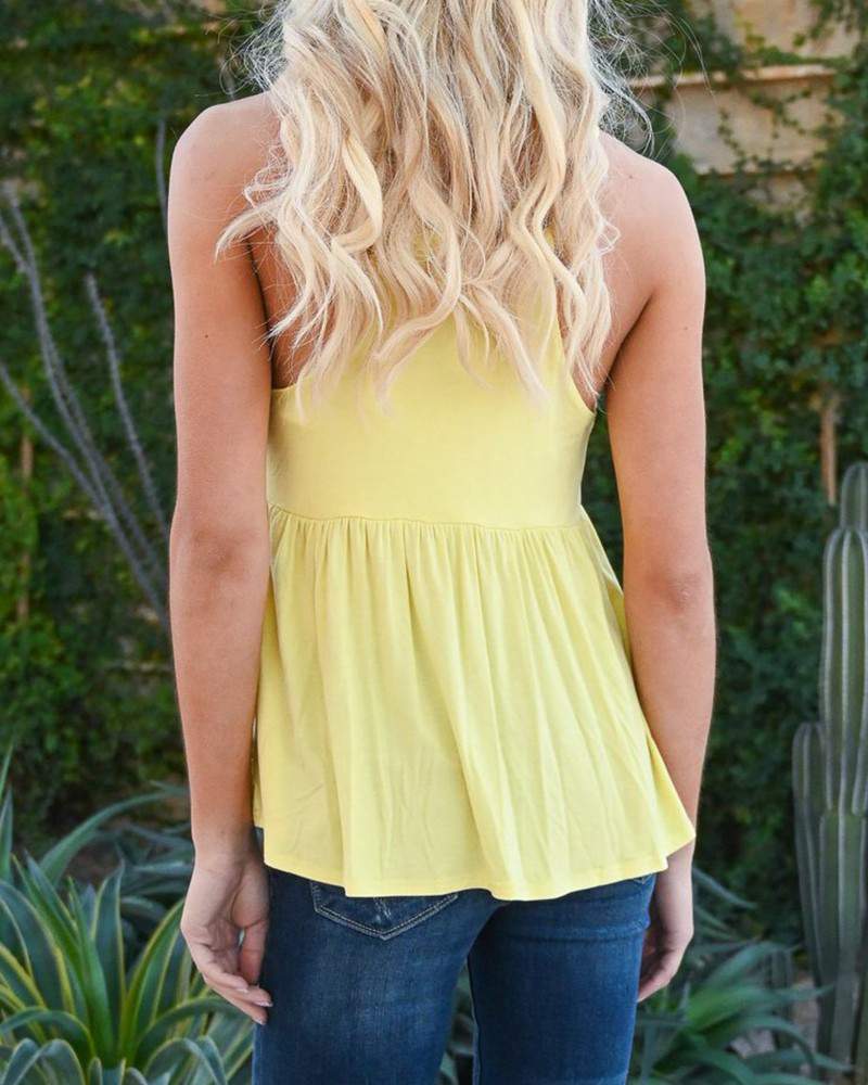 Spaghetti Strap VNeck Casual Tank Top