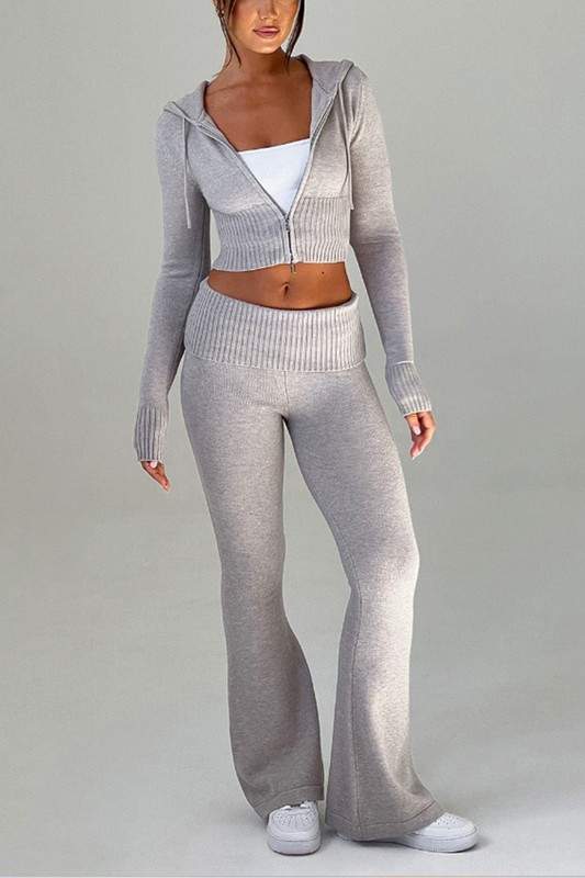 KNITTED SHIRT AND PANTS SET