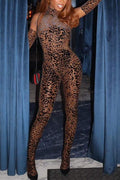 LEOPARD HALTER BODYCON JUMPSUIT