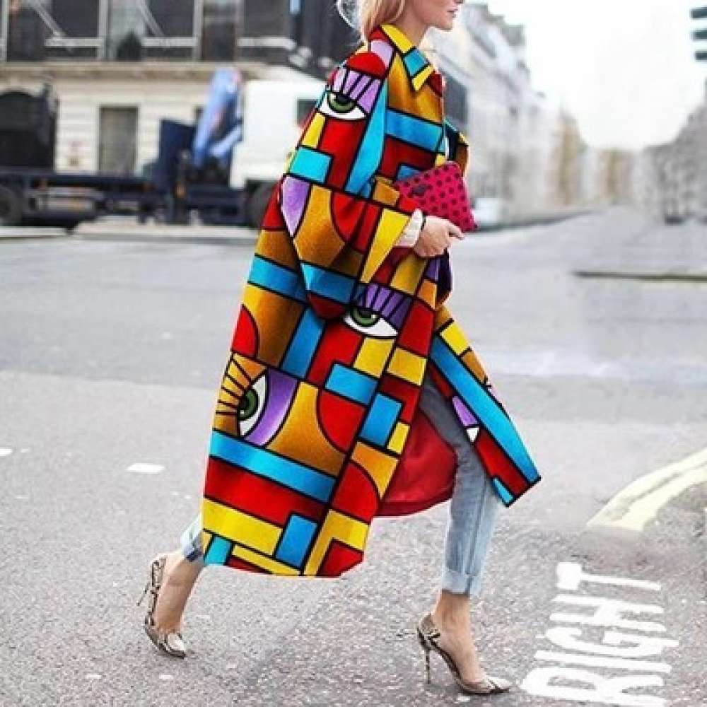 womens color block coat