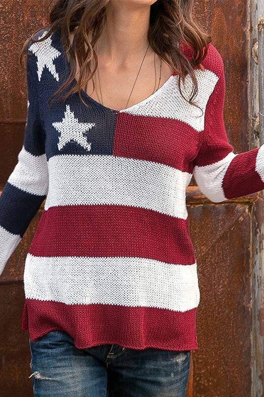 STARS AND STRIPES KNIT SWEATER