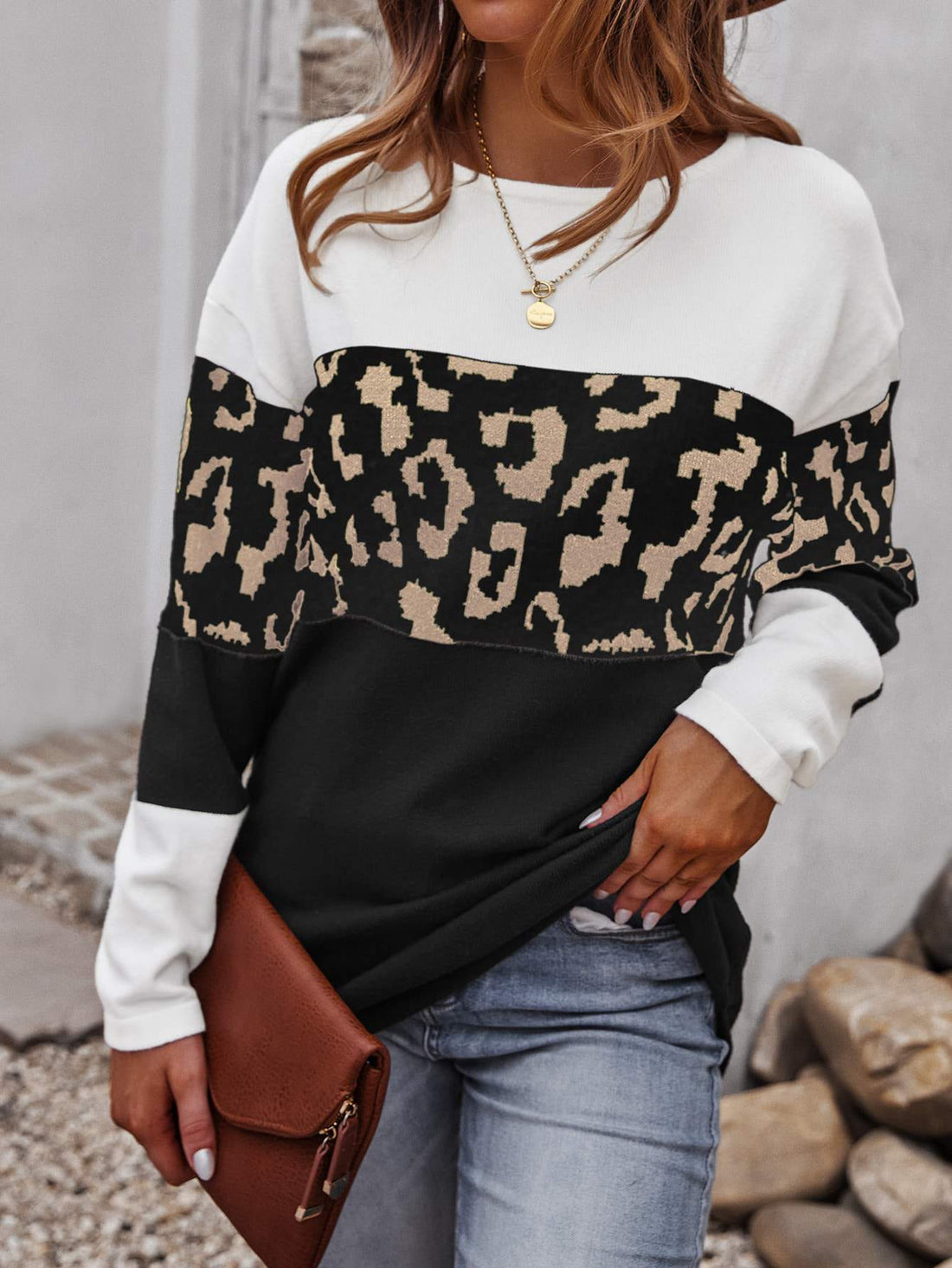 CUT AND SEW DROP SHOULDER SWEATER