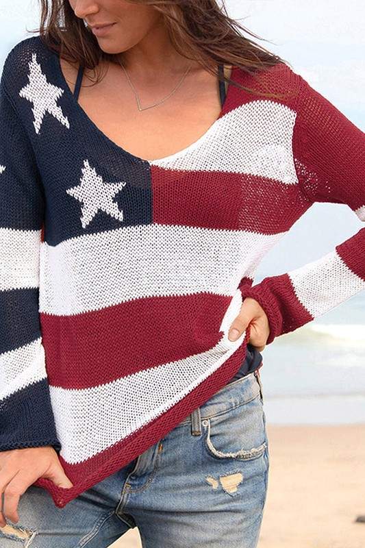 STARS AND STRIPES KNIT SWEATER