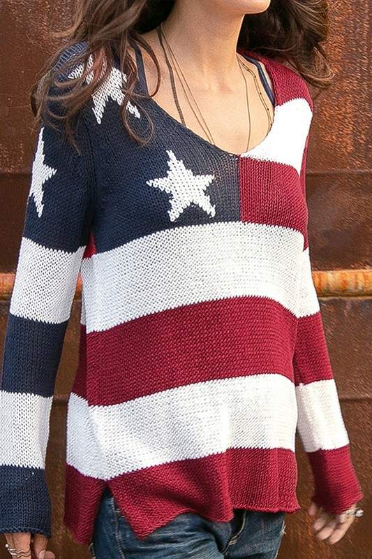 STARS AND STRIPES KNIT SWEATER