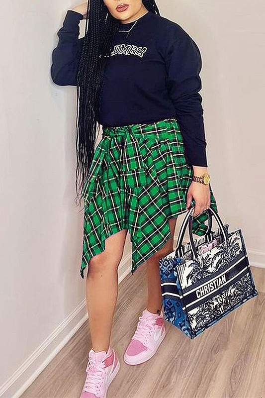 PLAID PLEATS SHORT SKIRT