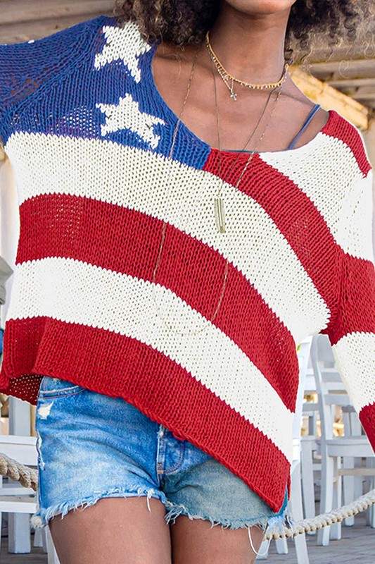 STARS AND STRIPES KNIT SWEATER