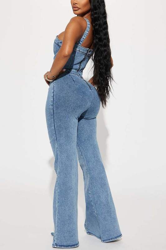 OVERALLS DENIM SLIM JUMPSUIT