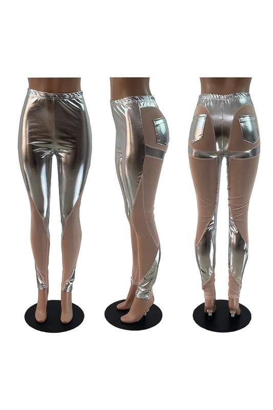 SILVER MESH LEGGINGS